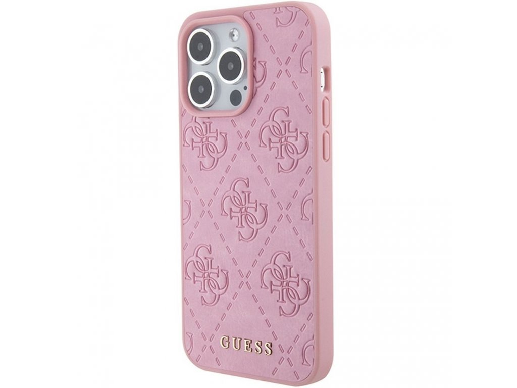 Original faceplate case GUESS GUHCP15LP4EPMP for iPhone 15 PRO (Quilted 4G Classic / pink)