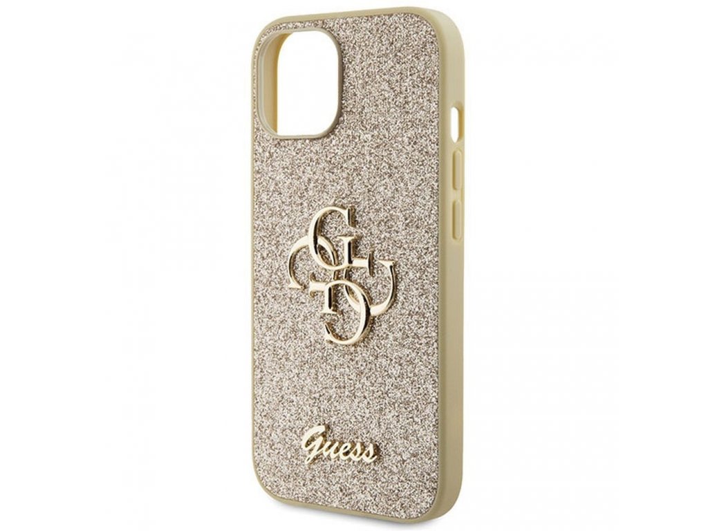 Original faceplate case GUESS GUHCP15MHG4SGD for iPhone 15 PLUS (Fixed Glitter Big 4G / gold)