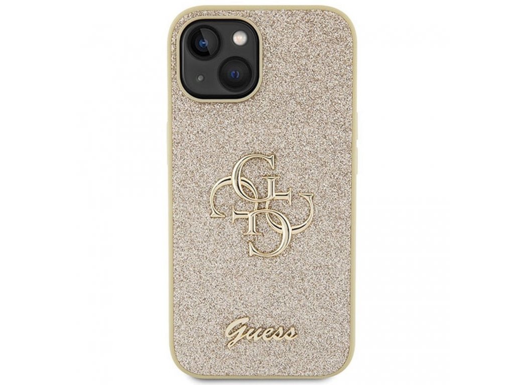 Original faceplate case GUESS GUHCP15MHG4SGD for iPhone 15 PLUS (Fixed Glitter Big 4G / gold)