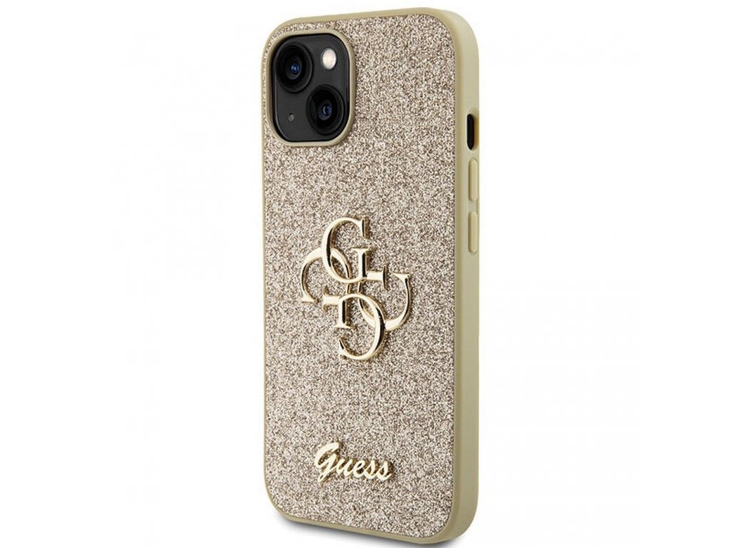 Original faceplate case GUESS GUHCP15MHG4SGD for iPhone 15 PLUS (Fixed Glitter Big 4G / gold)