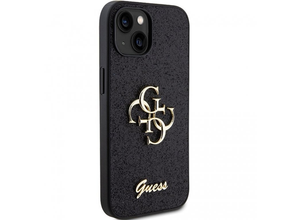 Original faceplate case GUESS GUHCP15MHG4SGK for iPhone 15 PLUS (Fixed Glitter Big 4G / black)