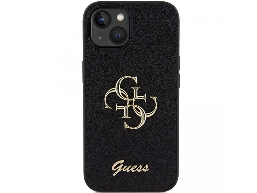 Original faceplate case GUESS GUHCP15MHG4SGK for iPhone 15 PLUS (Fixed Glitter Big 4G / black)