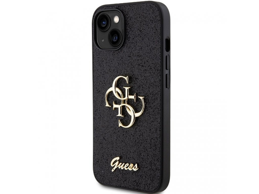 Original faceplate case GUESS GUHCP15MHG4SGK for iPhone 15 PLUS (Fixed Glitter Big 4G / black)