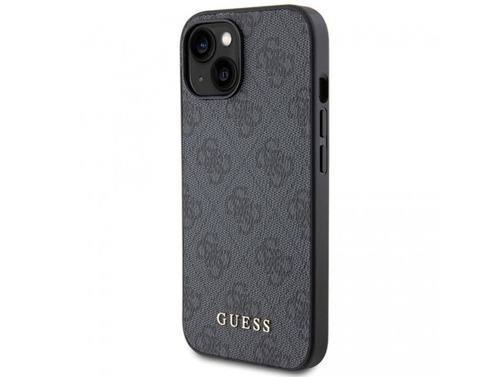 Originální pouzdro GUESS pro iPhone 15 (4G Metal Logo / šedé)