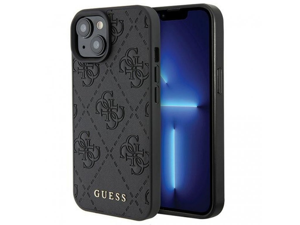 Originální pouzdro GUESS pro iPhone 15 (Quilted 4G Classic / černé)