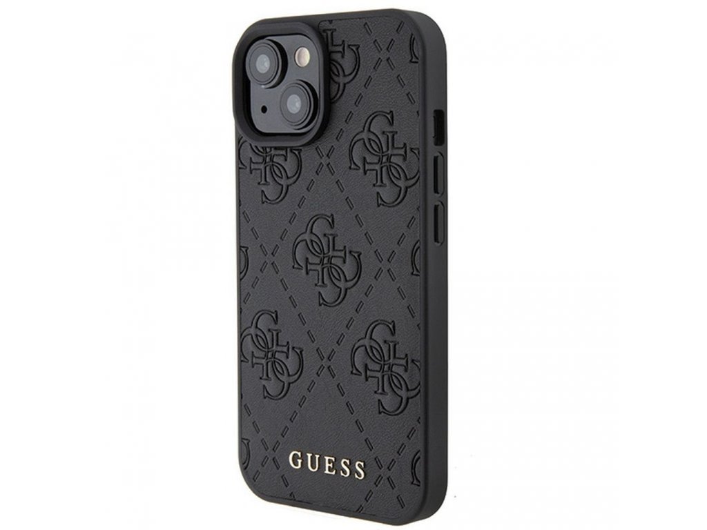 Originální pouzdro GUESS pro iPhone 15 (Quilted 4G Classic / černé)