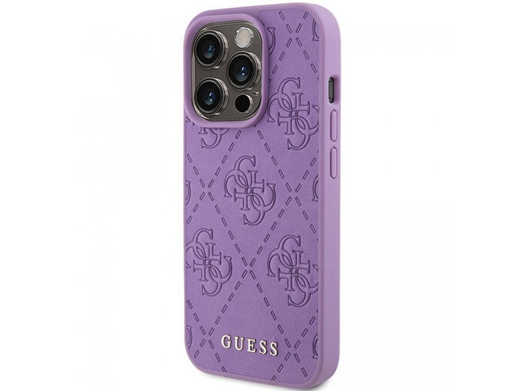 Original faceplate case GUESS GUHCP15XP4EPMU for iPhone 15 PRO MAX (Quilted 4G Classic / light purple)