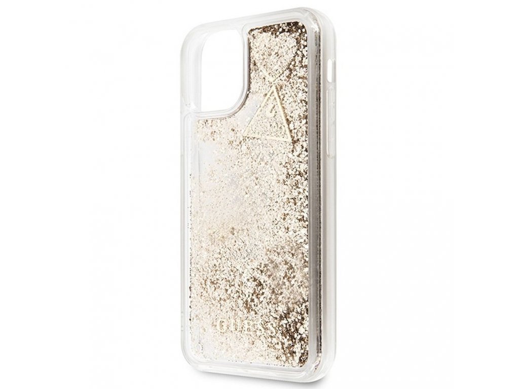 Pouzdro GUESS Liquide Glitter Charms pro iPhone 11 - zlaté