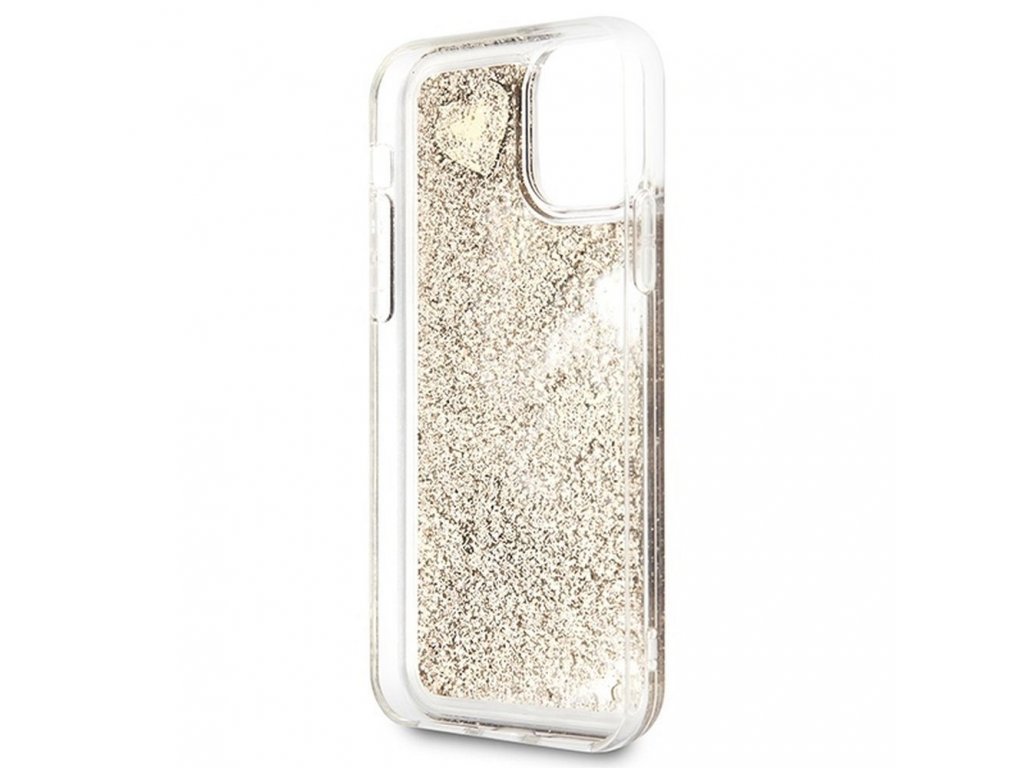 Pouzdro GUESS Liquide Glitter Charms pro iPhone 11 - zlaté