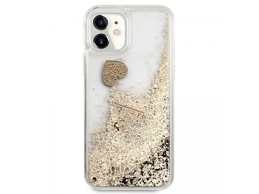 Pouzdro GUESS Liquide Glitter Charms pro iPhone 11 - zlaté