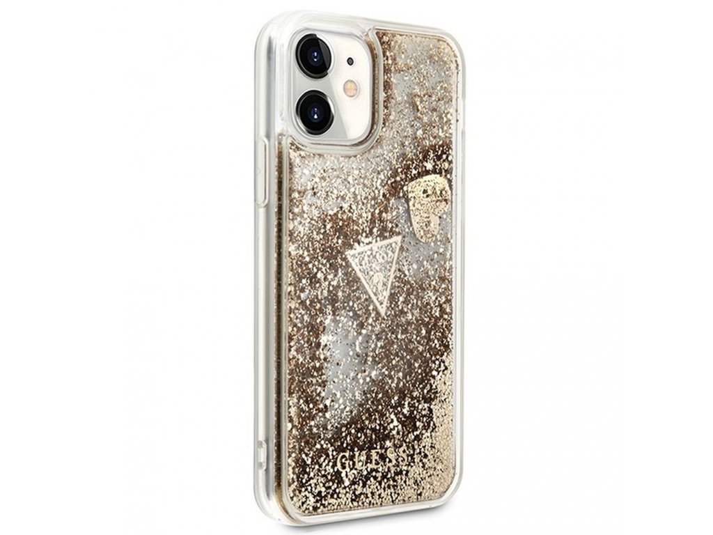 Pouzdro GUESS Liquide Glitter Charms pro iPhone 11 - zlaté