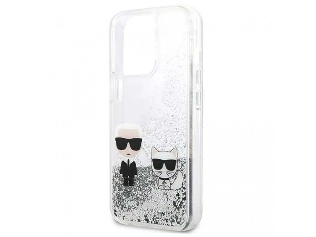 Original faceplate case KARL LAGERFELD KLHCP13LGKCS for iPhone 13 PRO (Liquid Glitter K&C / silver)