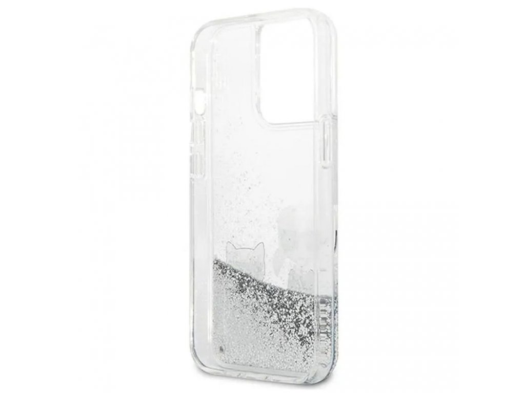 Original faceplate case KARL LAGERFELD KLHCP13LGKCS for iPhone 13 PRO (Liquid Glitter K&C / silver)