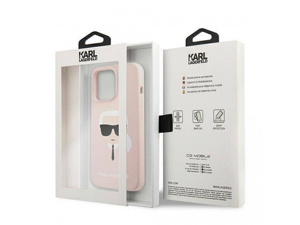 Original faceplate case KARL LAGERFELD KLHCP13LSLKHLP for iPhone 13 PRO (Silicone K. Head / light pink)