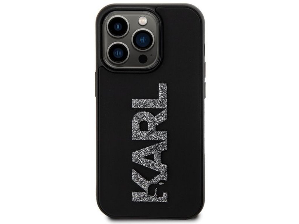 Original faceplate case KARL LAGERFELD KLHCP15X3DMBKCK for iPhone 15 PRO MAX(3D Logo Glitter  / black)