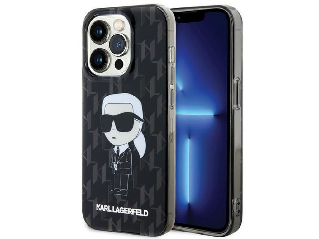 Original faceplate case KARL LAGERFELD KLHCP15XHNKMKLK for iPhone 15 PRO MAX (Ikonik Monogram / black)