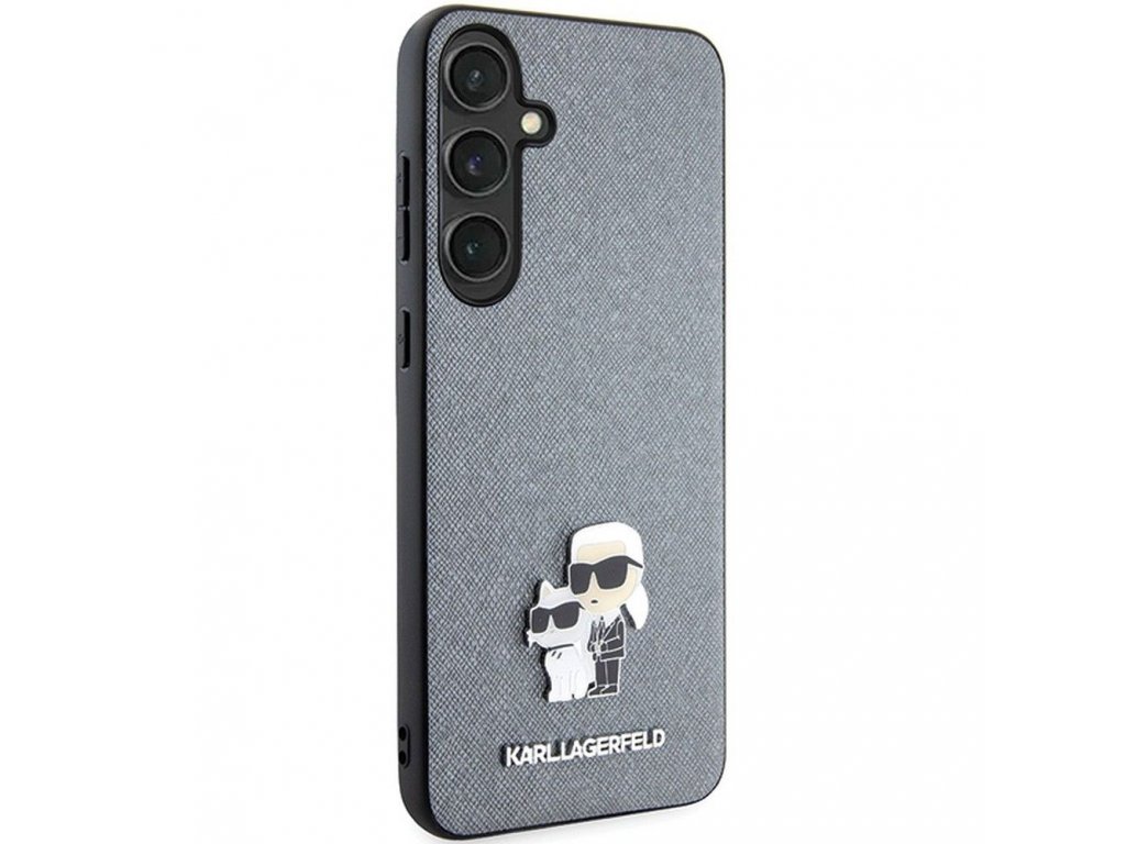 Pouzdro KARL LAGERFELD (SAFFIANO KC PIN) pro SASMSUNG S24 Plus - šedé