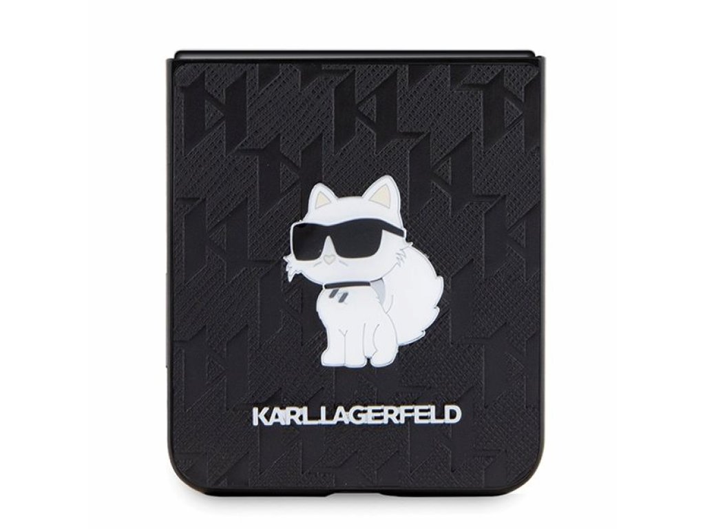 Originální pouzdro KARL LAGERFELD Saffiano Mono Choupette PIN pro Samsung Z Flip 5 - black