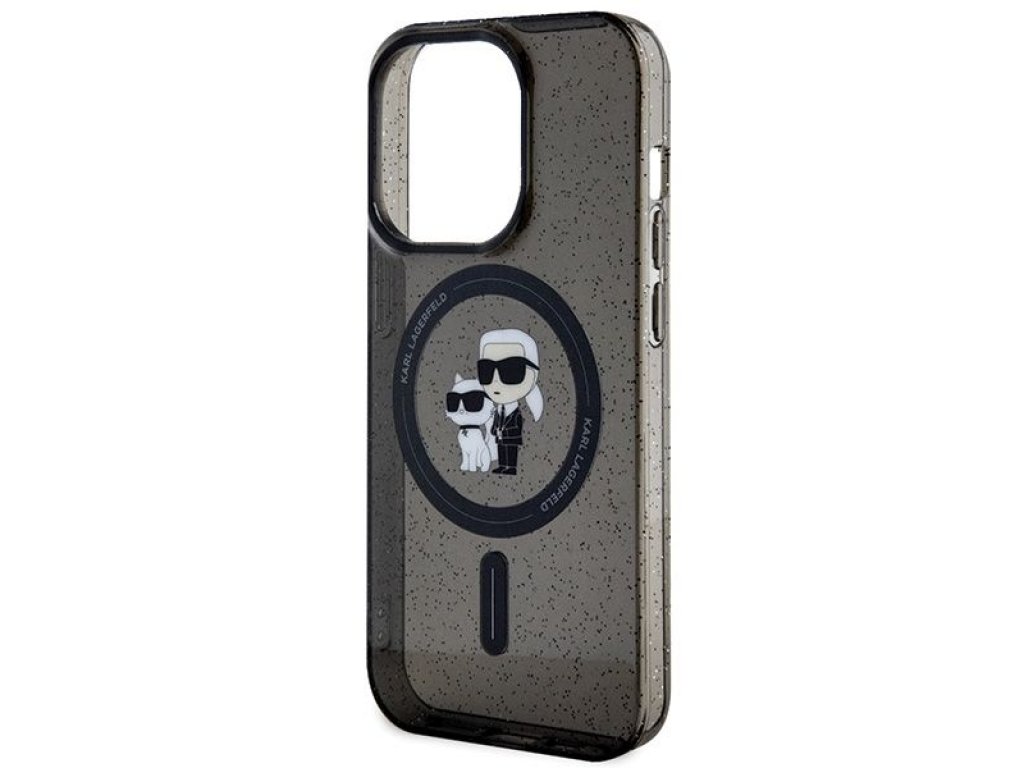 Original faceplate case KARL LAGERFELD KLHMP15LHGKCNOK for iPhone 15 PRO (Glitter + MAG / black)