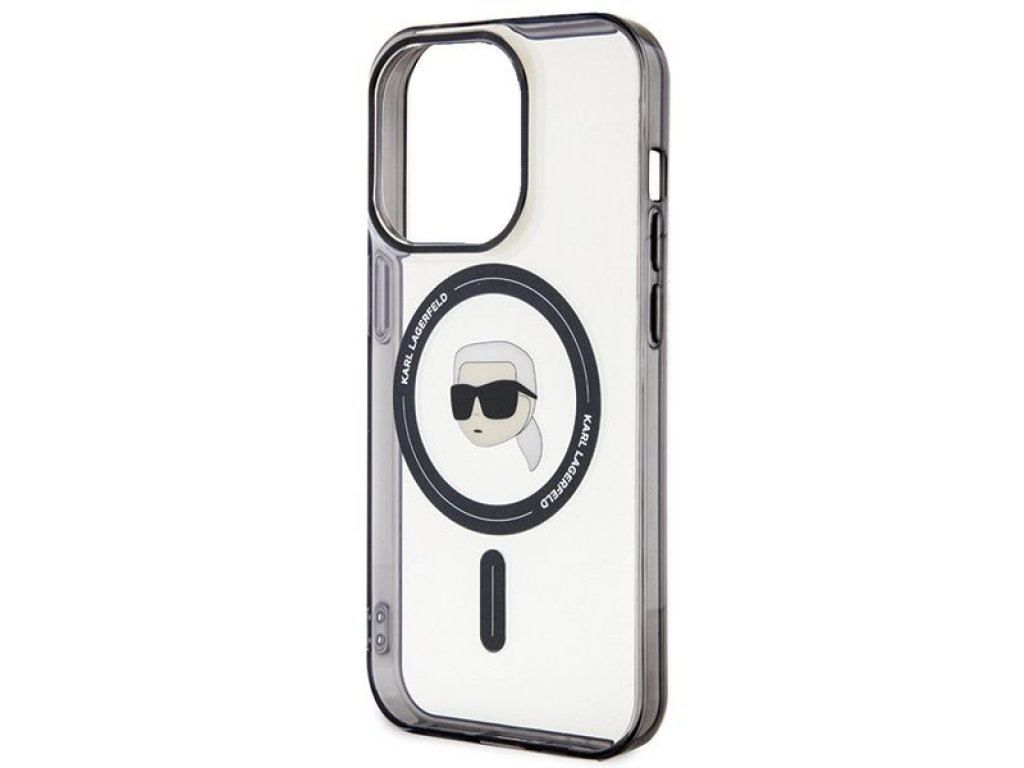 Original faceplate case KARL LAGERFELD KLHMP15LHKHNOTK for iPhone 15 PRO (Karl Head + MAG / transaprent)