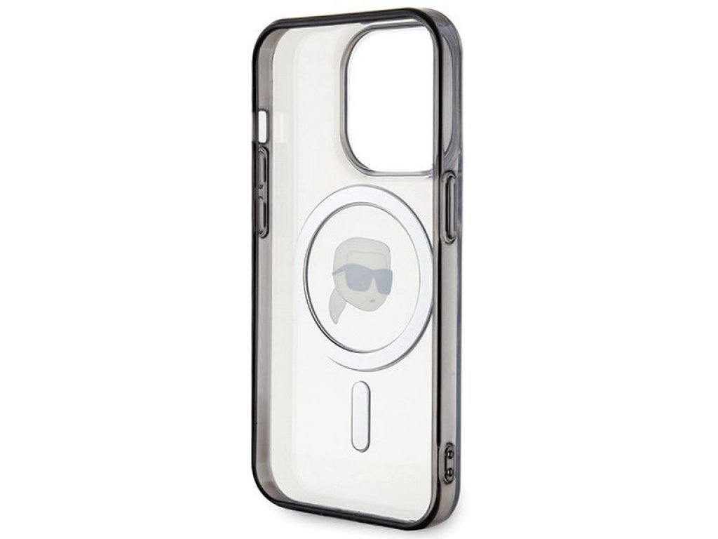 Original faceplate case KARL LAGERFELD KLHMP15LHKHNOTK for iPhone 15 PRO (Karl Head + MAG / transaprent)