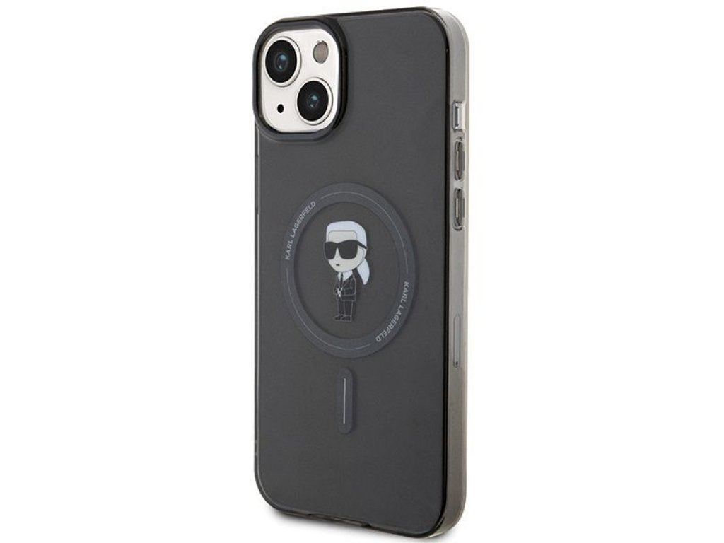 Original faceplate case KARL LAGERFELD KLHMP15MHFCKNOK for iPhone 15 PLUS (Ikonik + MAG / black)