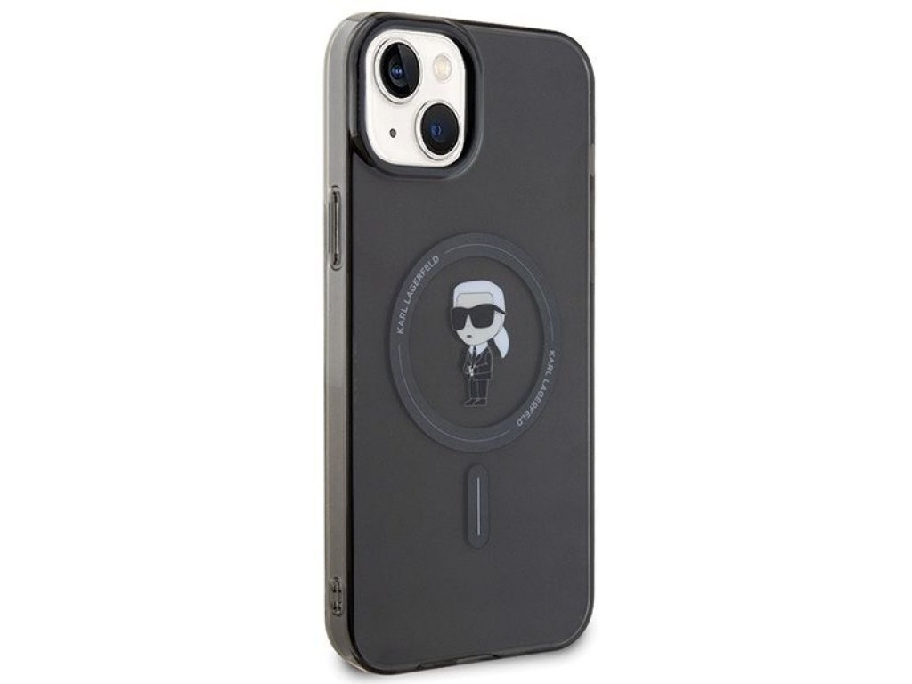 Original faceplate case KARL LAGERFELD KLHMP15MHFCKNOK for iPhone 15 PLUS (Ikonik + MAG / black)