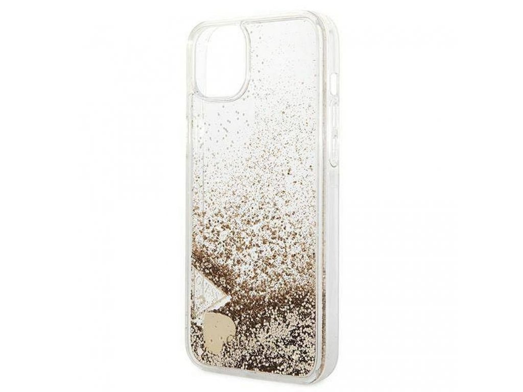 Originální zadní kryt pro iPhone 14 (Liquide Glitter Charms / zlatý)