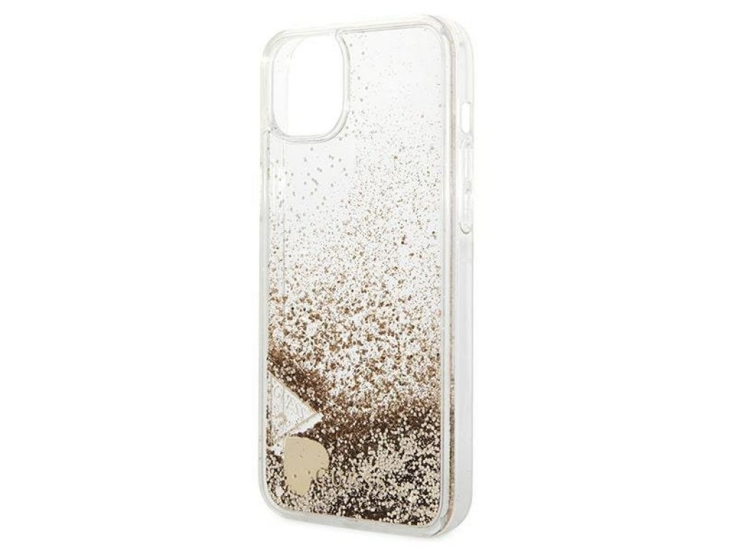 Originální zadní kryt pro iPhone 14 Plus 6,7" zlatý Glitter Charms