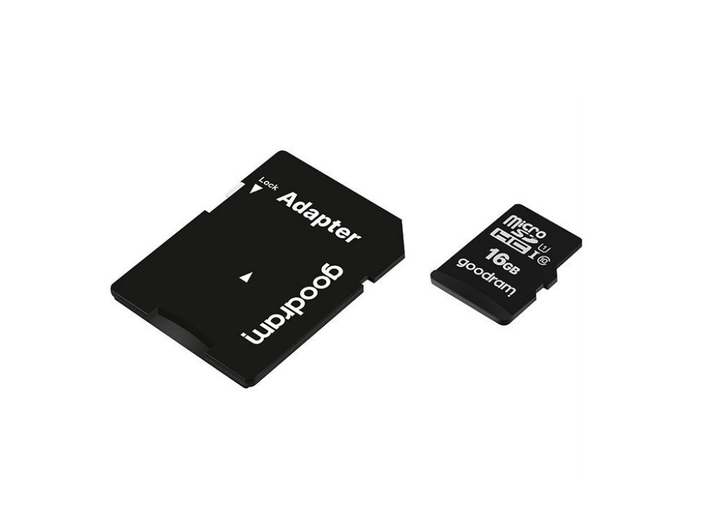 Paměťová karta Goodram Microcard 16 GB micro SD HC UHS-I class 10, SD adaptér (M1AA-0160R12)