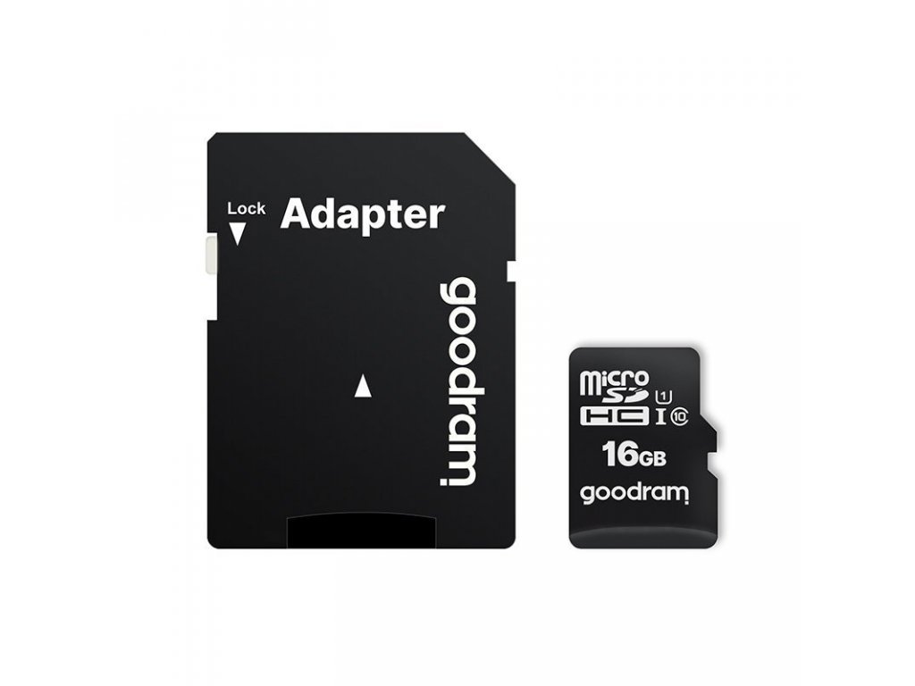 Paměťová karta Goodram Microcard 16 GB micro SD HC UHS-I class 10, SD adaptér (M1AA-0160R12)