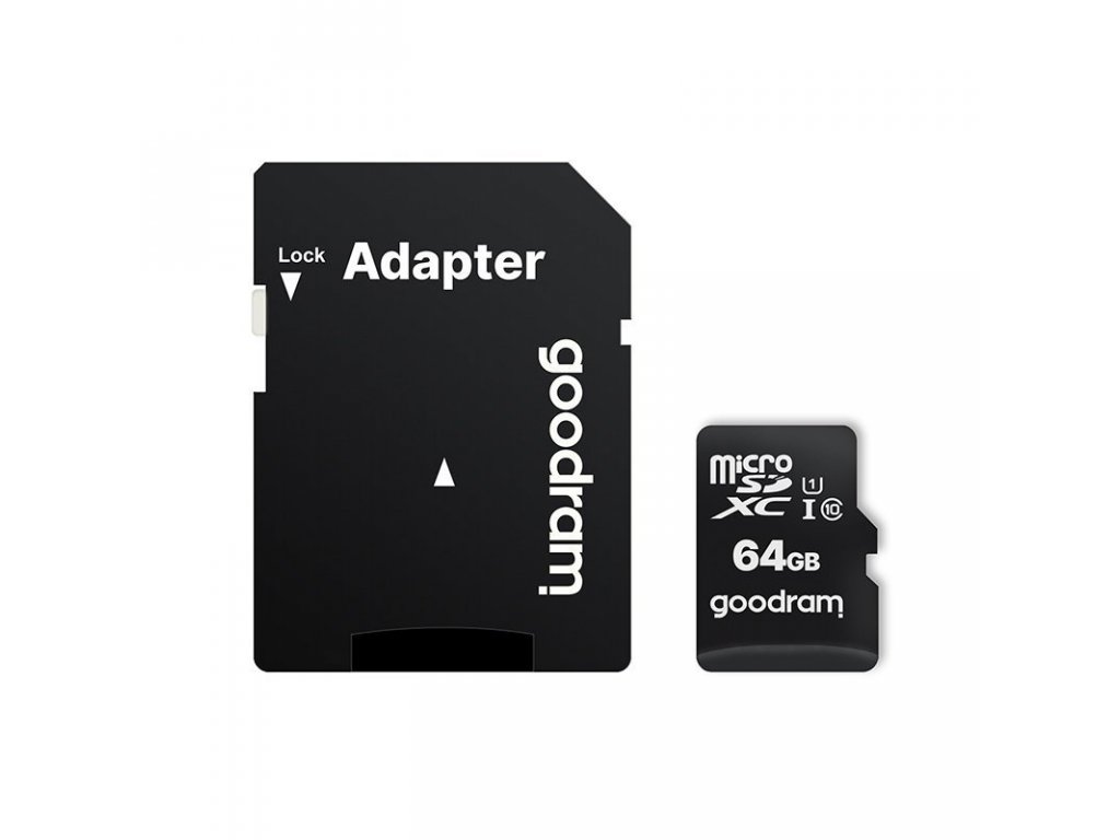 Paměťová karta Goodram Microcard 64 GB micro SD XC UHS-I class 10, SD adaptér (M1AA-0640R12)