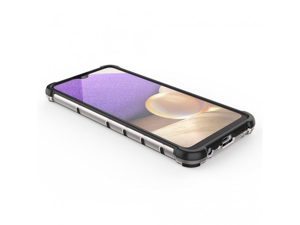 Pancéřové pouzdro Honeycomb s gelovým rámečkem Samsung Galaxy A32 4G transparentní