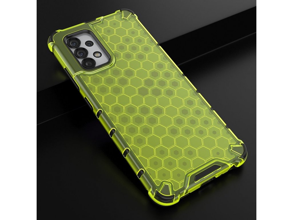Pancéřové pouzdro Honeycomb s gelovým rámečkem Samsung Galaxy A32 4G zelené