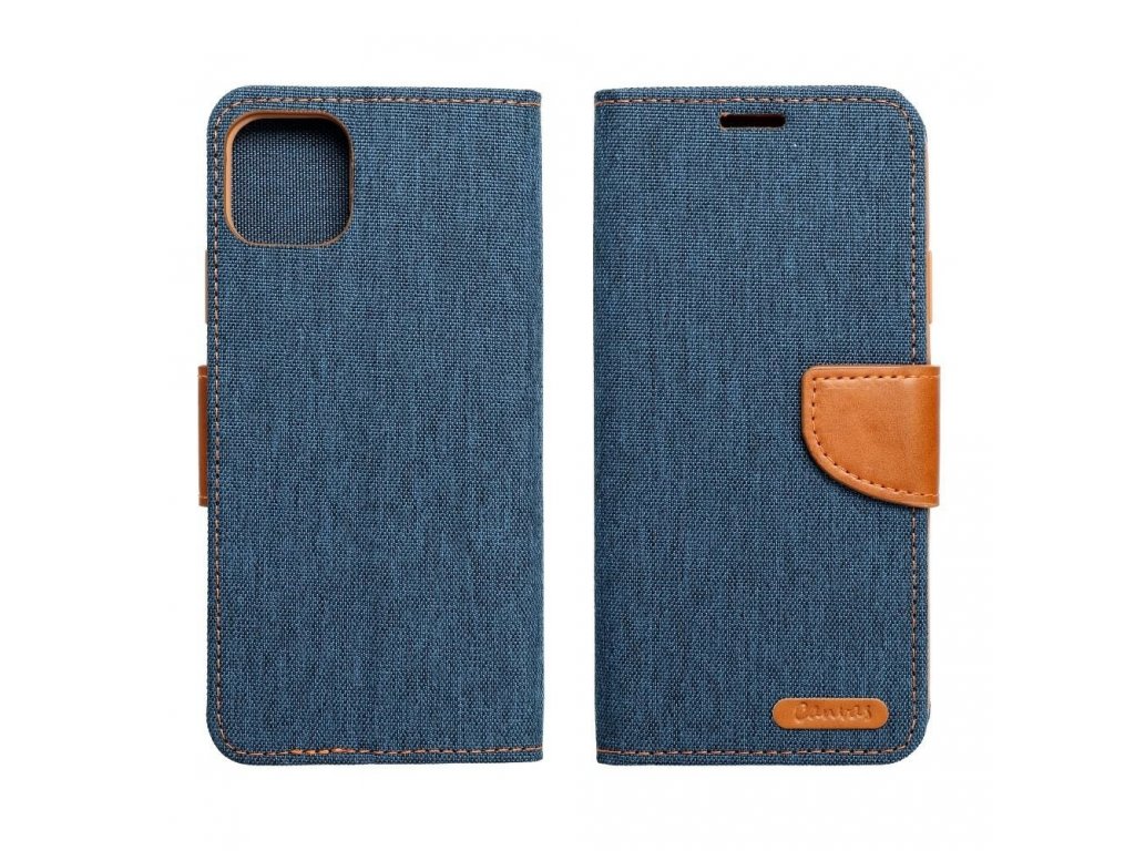 Plátěné pouzdro na knihu pro SAMSUNG Galaxy A12 navy blue