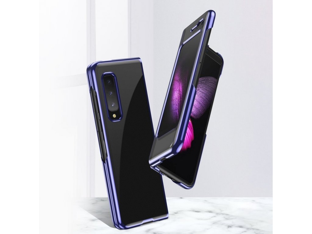 Plating zadní kryt s kovovým rámečkem pro Samsung Galaxy Fold černý