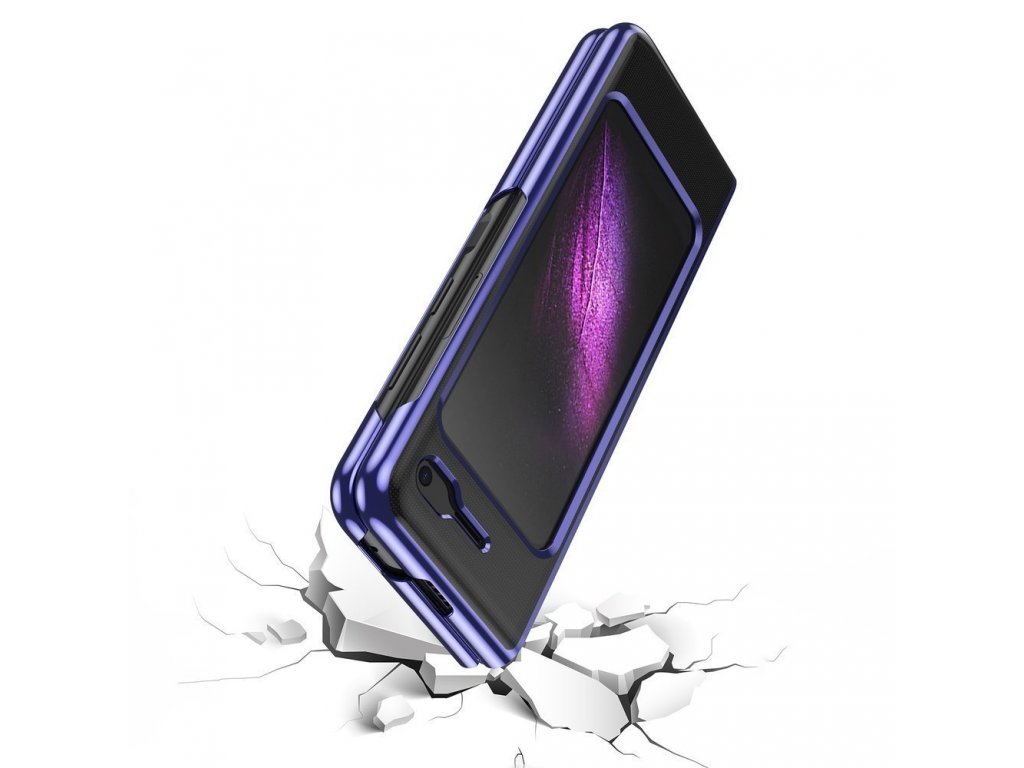 Plating  zadní kryt s kovovým rámečkem pro Samsung Galaxy Fold modrý