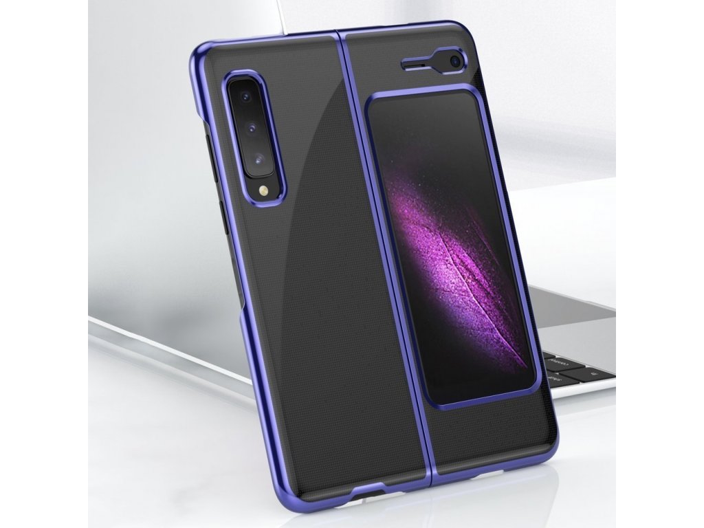 Plating  zadní kryt s kovovým rámečkem pro Samsung Galaxy Fold modrý