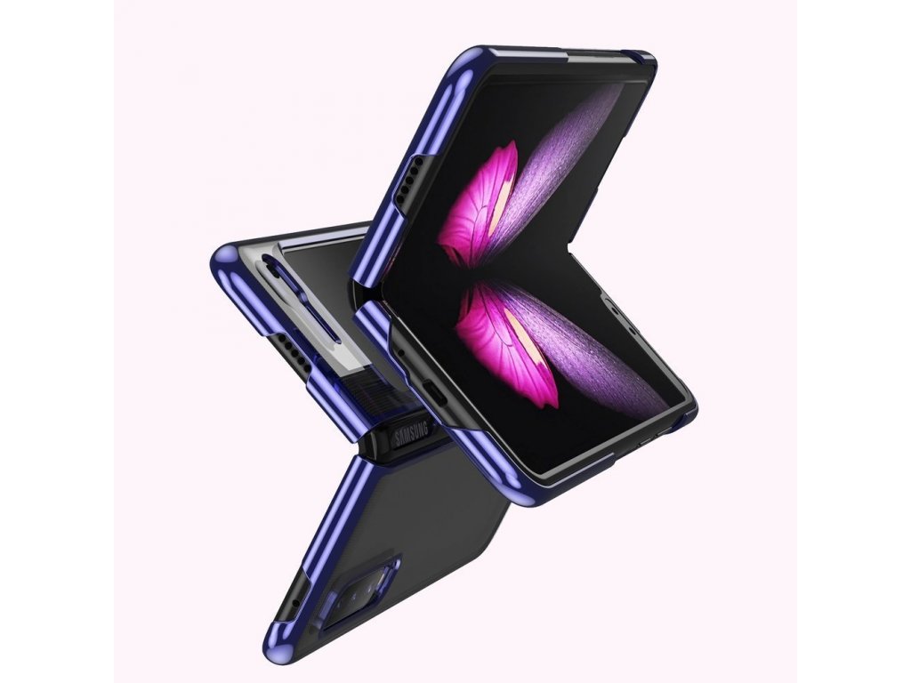 Plating  zadní kryt s kovovým rámečkem pro Samsung Galaxy Fold modrý