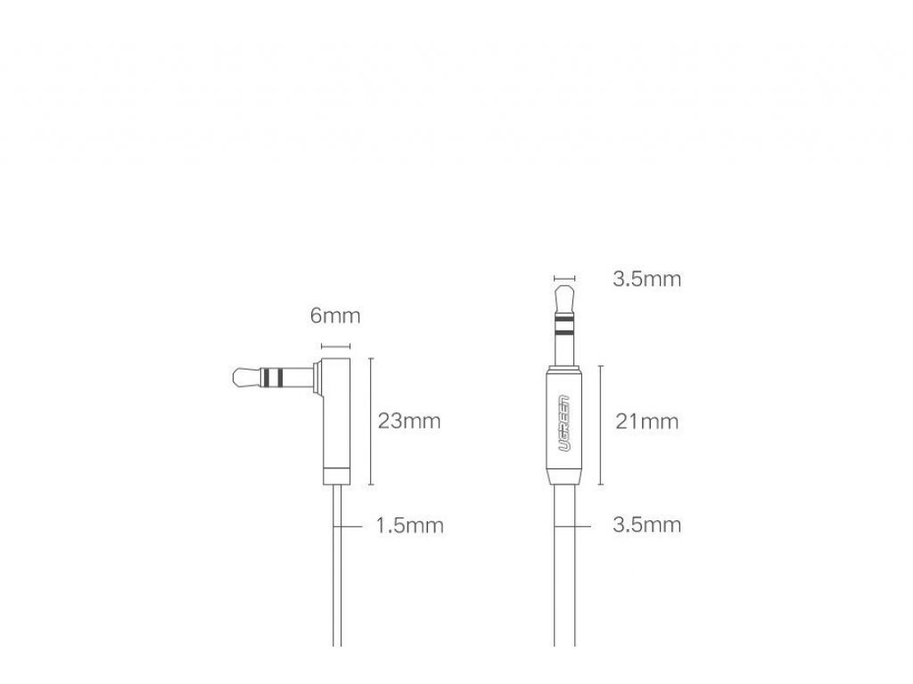 Plochý audio kabel AUX 3,5 mm mini jack 2 m stříbrný (10599)