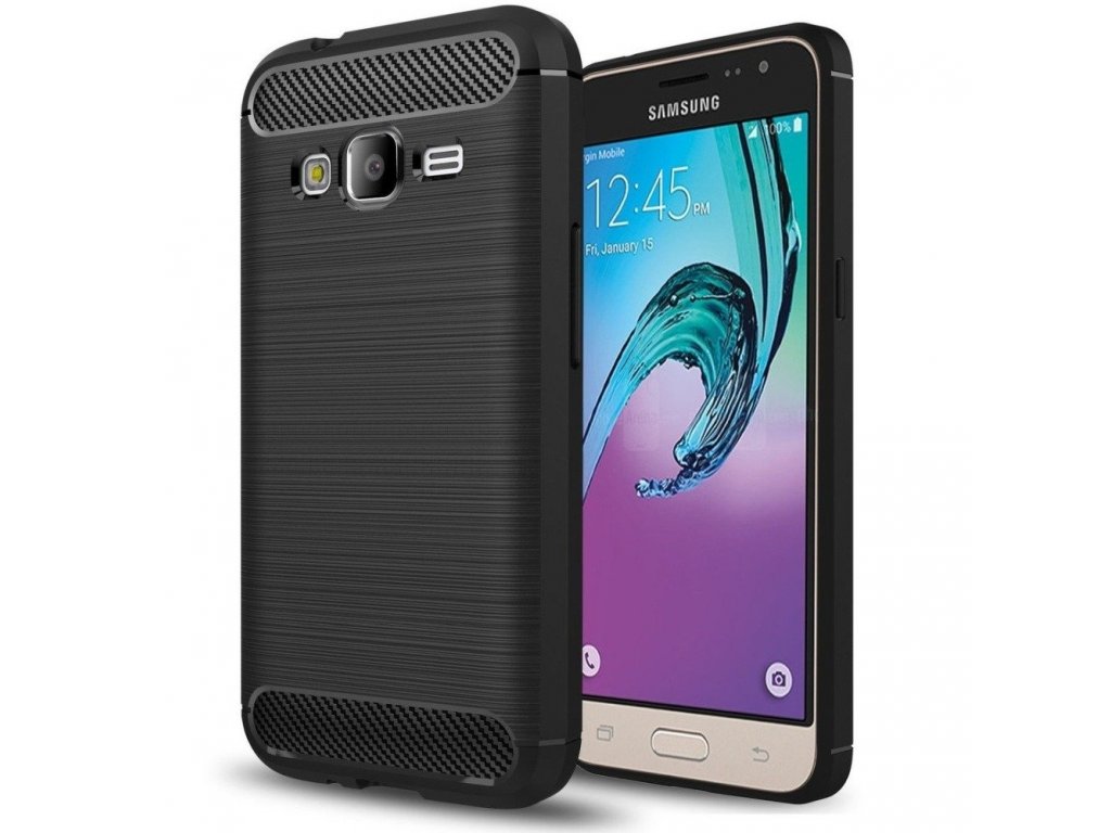 Pouzdro Forcell CARBON pro SAMSUNG Galaxy J3 2016 černé