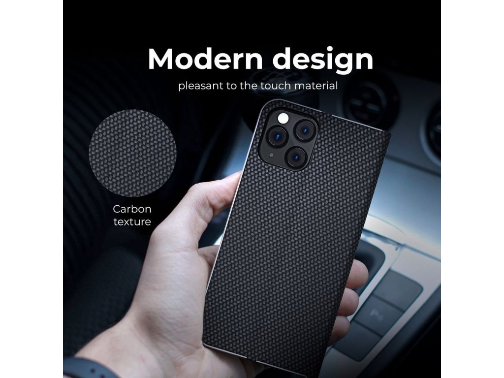 Pouzdro Forcell LUNA Book Carbon pro XIAOMI Redmi 10C černé