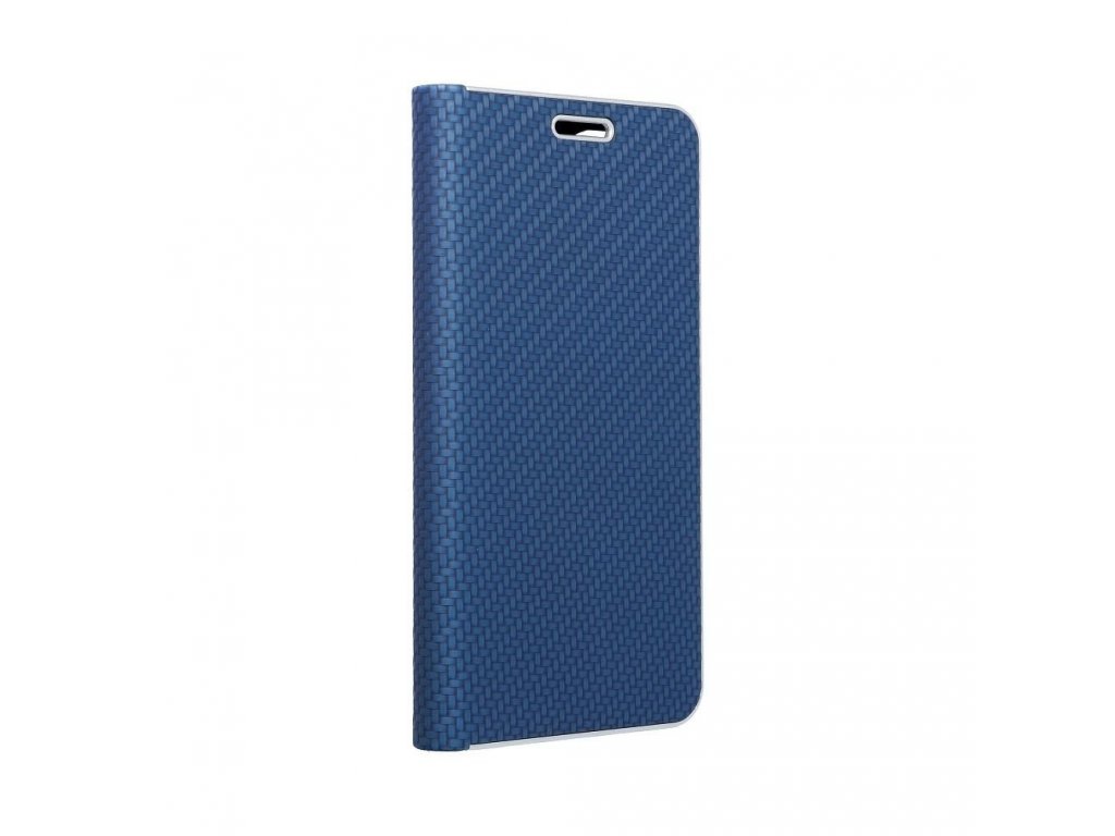 Pouzdro Forcell LUNA Book Carbon pro Xiaomi Redmi NOTE 10 5G / Poco M3 Pro / Poco M3 Pro 5Gmodré