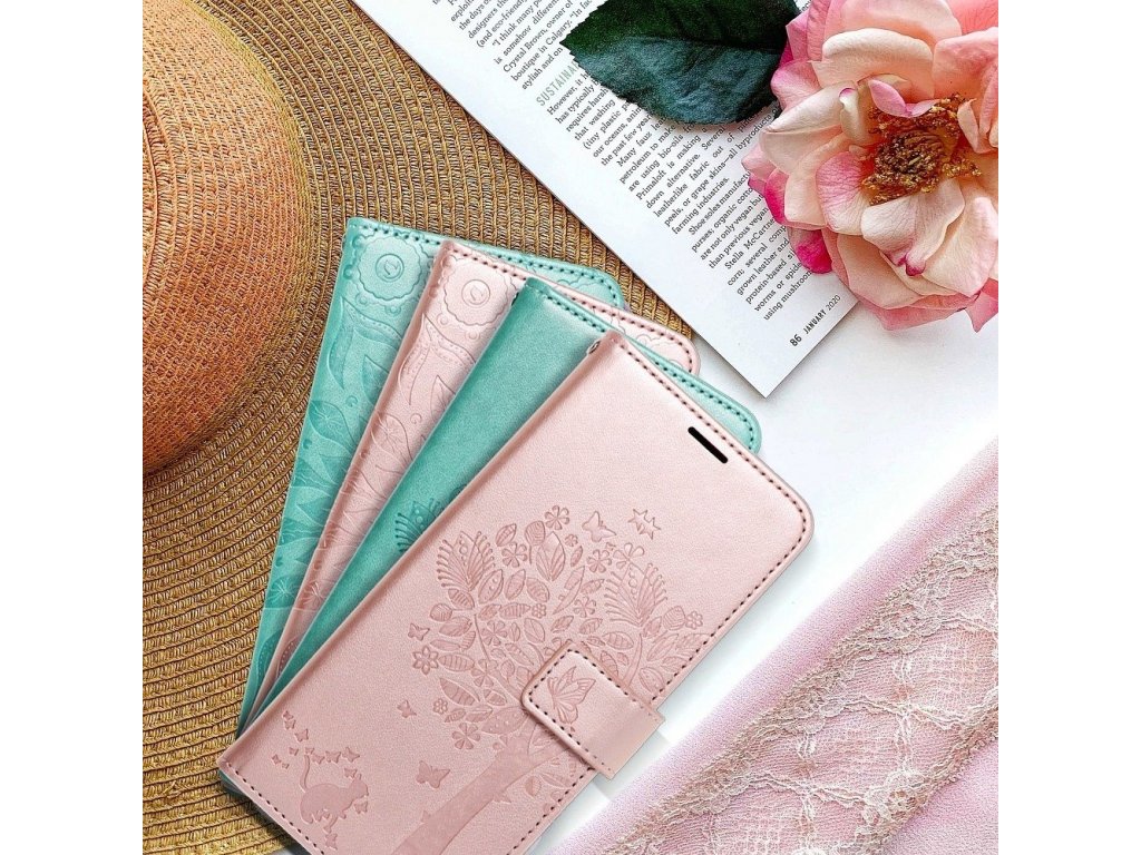 Pouzdro Forcell MEZZO Book pro XIAOMI Redmi NOTE 10 Pro tree rose gold