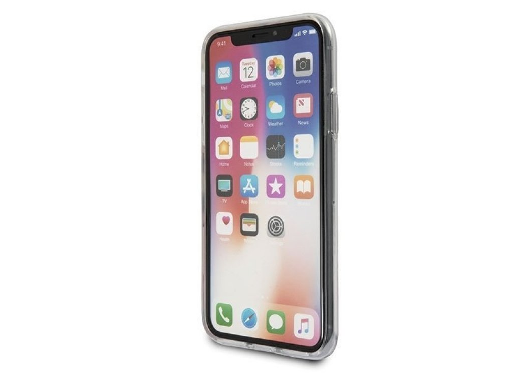 Pouzdro iPhone X průsvitné hard case Flower Desire červené růže