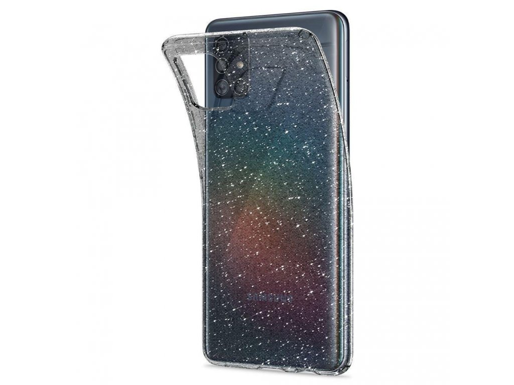 Pouzdro Liquid Crystal Galaxy A71 Glitter průsvitné