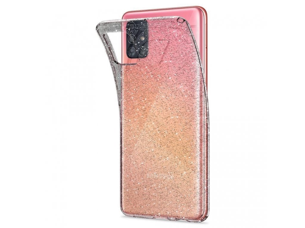 Pouzdro Liquid Crystal Galaxy A71 Glitter průsvitné