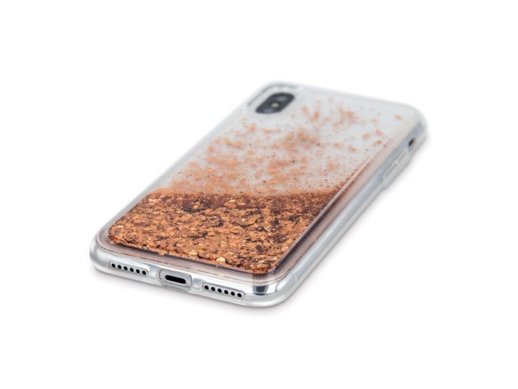 Pouzdro Liquid Glitter TPU iPhone 7 Plus / 8 Plus zlaté