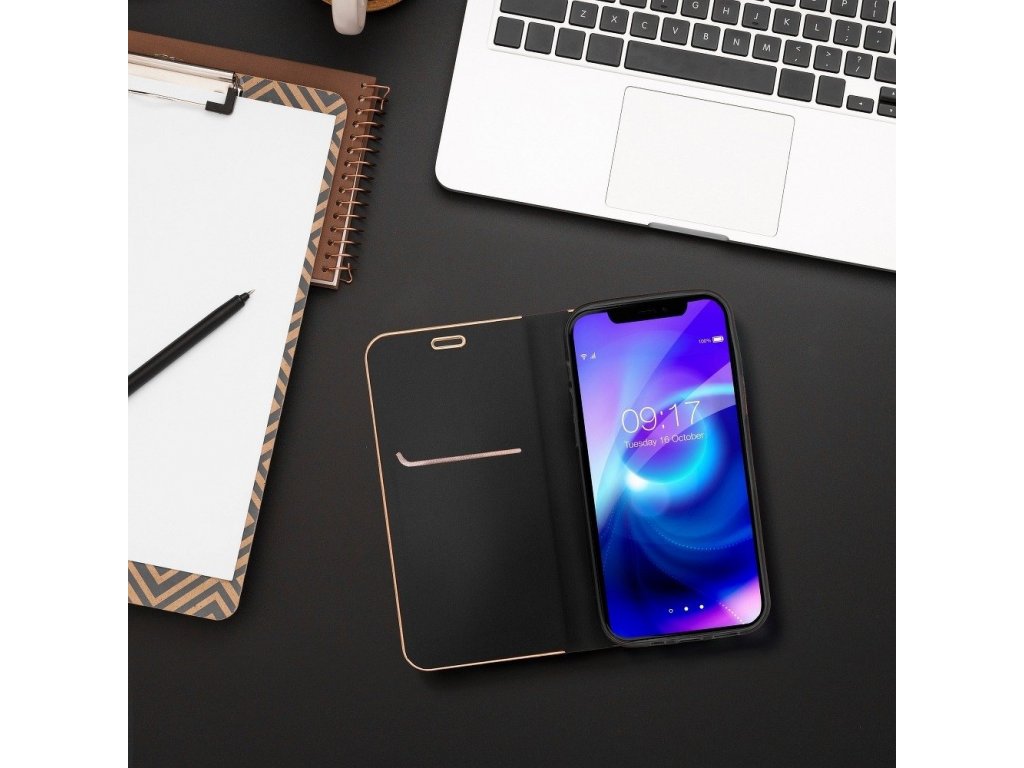 Pouzdro Luna Book pro iPhone XS Max (6,5") černé