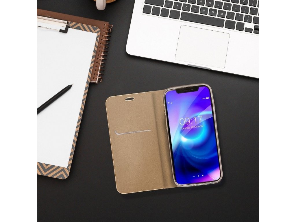 Pouzdro Luna Book pro iPhone XS Max (6,5") zlaté